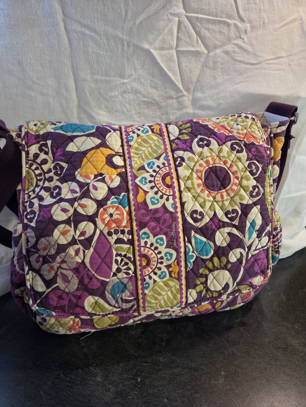 Retired VERA BRADLEY plum Crazy Messenger
